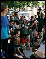 The crowd taking pictures of the Troopers